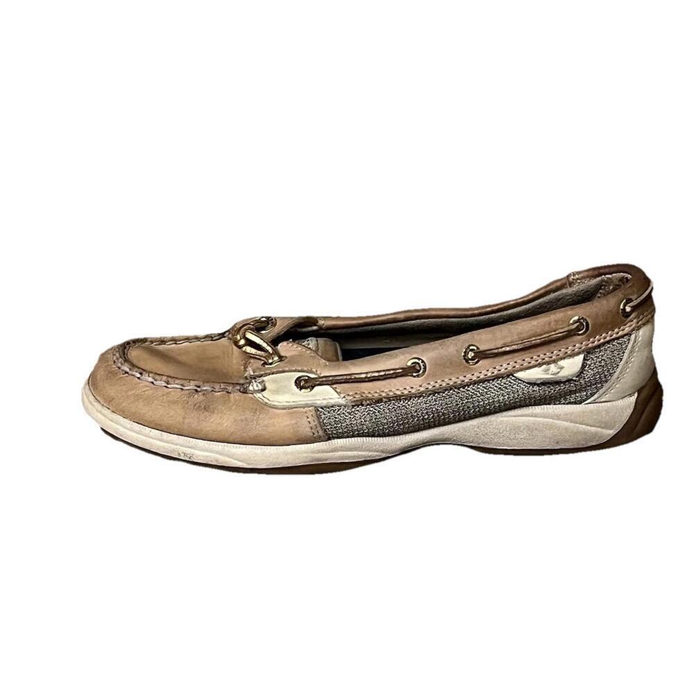 Sperry Women’s Boat Shoes 7.5 Tan Leather Slip On Loafers Nautical Casual Shoe